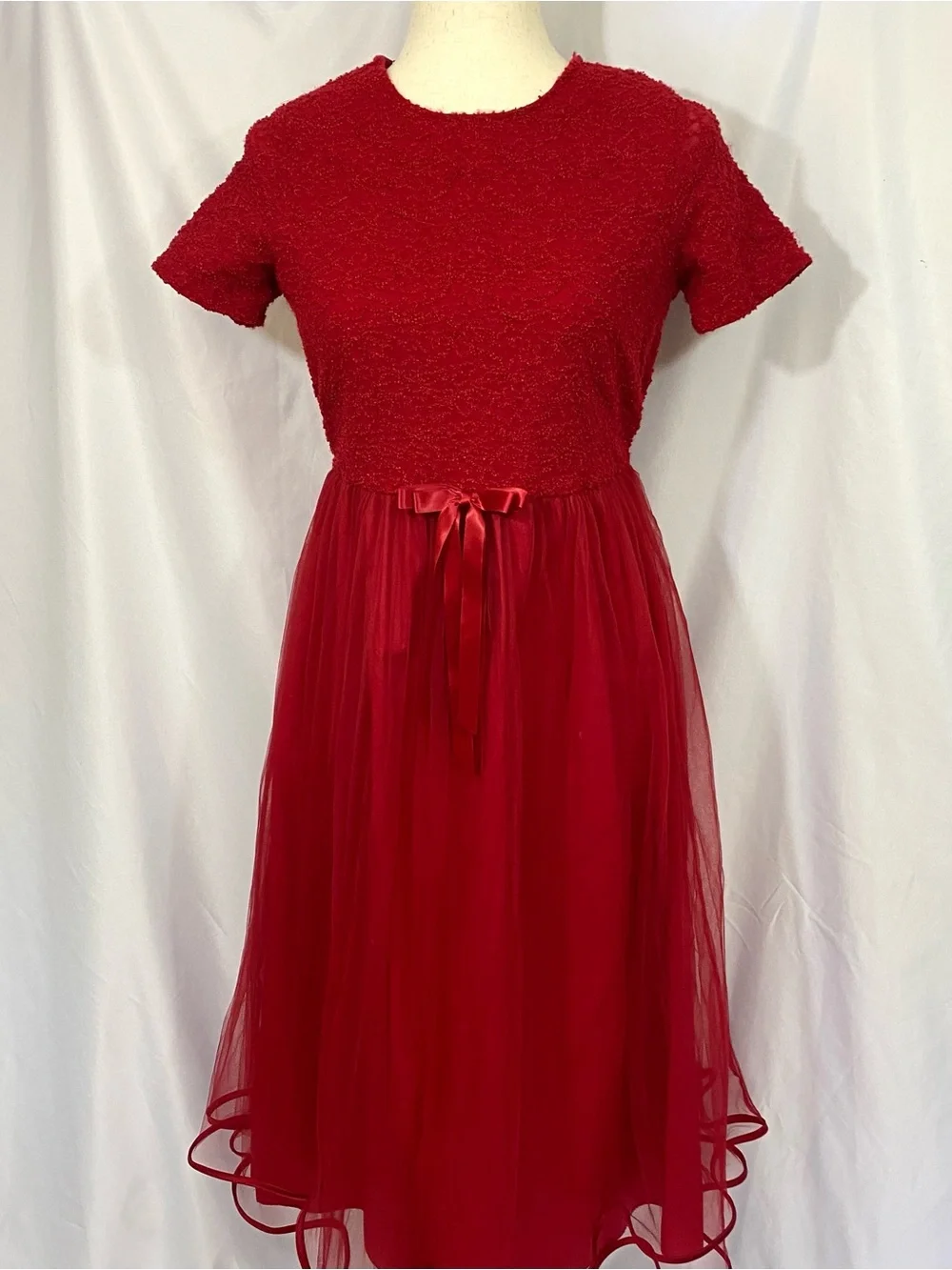 Vintage Ashley Ann Red Party Dress Size 16